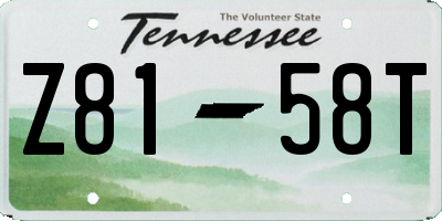 TN license plate Z8158T