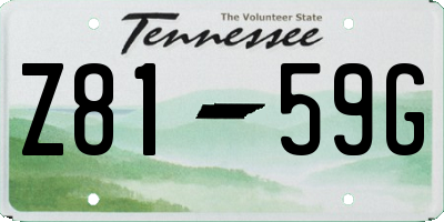 TN license plate Z8159G