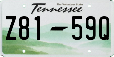 TN license plate Z8159Q