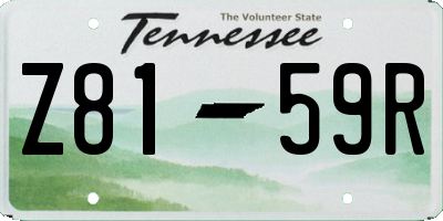 TN license plate Z8159R