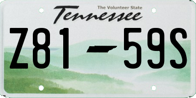 TN license plate Z8159S