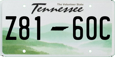TN license plate Z8160C