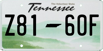 TN license plate Z8160F