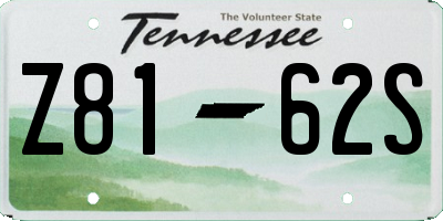 TN license plate Z8162S