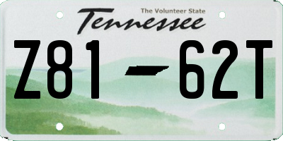 TN license plate Z8162T