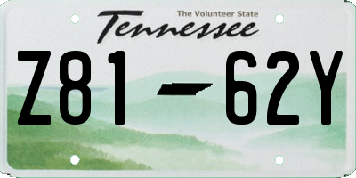TN license plate Z8162Y
