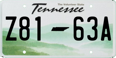 TN license plate Z8163A