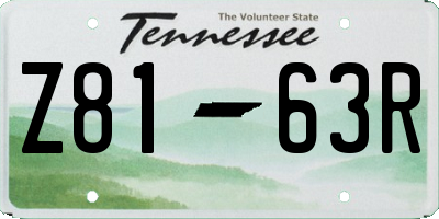 TN license plate Z8163R