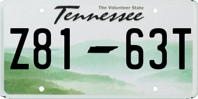 TN license plate Z8163T