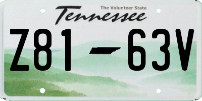 TN license plate Z8163V