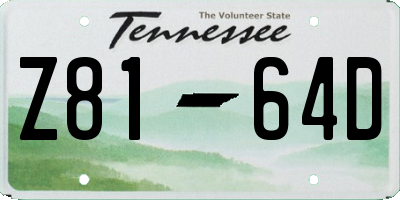 TN license plate Z8164D
