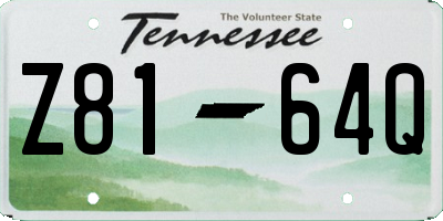 TN license plate Z8164Q