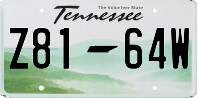 TN license plate Z8164W