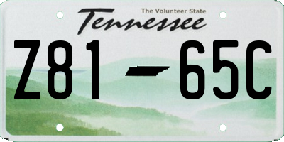 TN license plate Z8165C