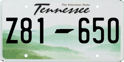 TN license plate Z8165O