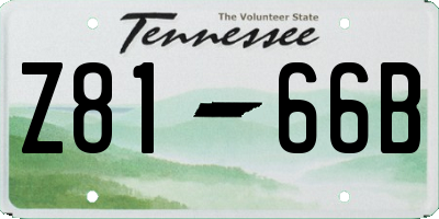 TN license plate Z8166B