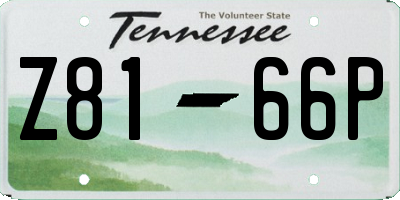TN license plate Z8166P