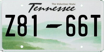 TN license plate Z8166T