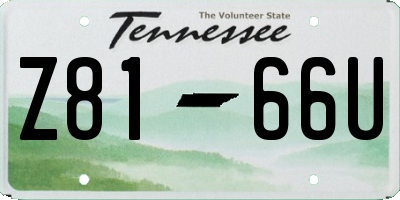 TN license plate Z8166U