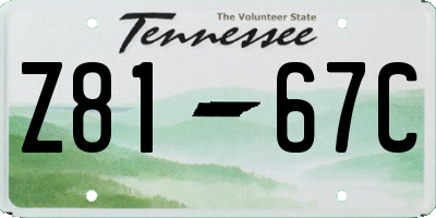 TN license plate Z8167C