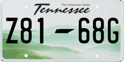 TN license plate Z8168G