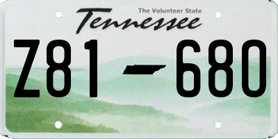 TN license plate Z8168O