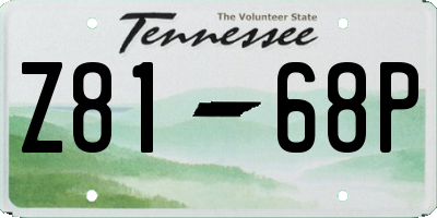 TN license plate Z8168P