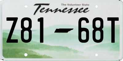 TN license plate Z8168T