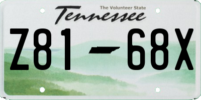 TN license plate Z8168X
