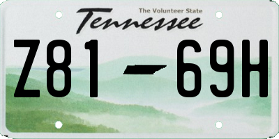 TN license plate Z8169H