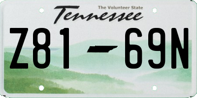 TN license plate Z8169N