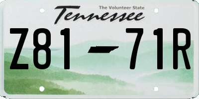 TN license plate Z8171R