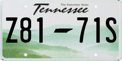 TN license plate Z8171S