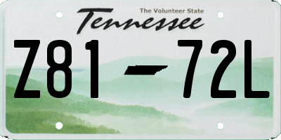 TN license plate Z8172L