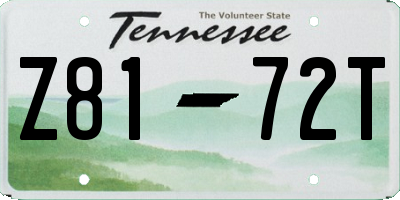 TN license plate Z8172T