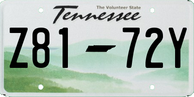 TN license plate Z8172Y