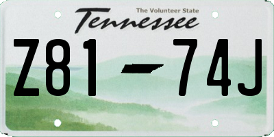 TN license plate Z8174J