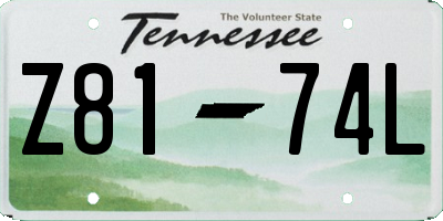 TN license plate Z8174L