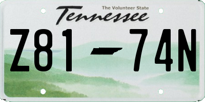 TN license plate Z8174N