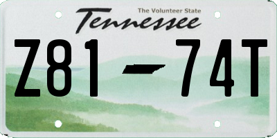 TN license plate Z8174T