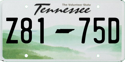 TN license plate Z8175D