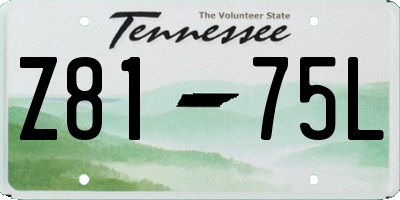 TN license plate Z8175L