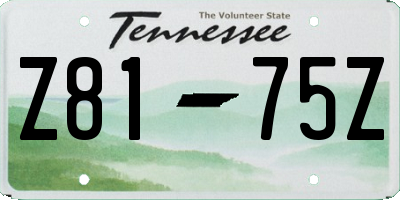 TN license plate Z8175Z