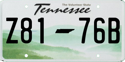 TN license plate Z8176B