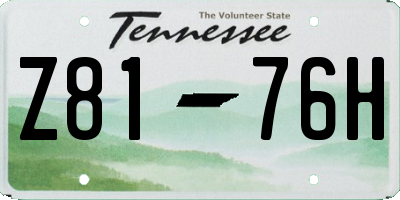 TN license plate Z8176H