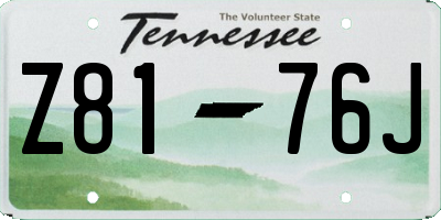 TN license plate Z8176J