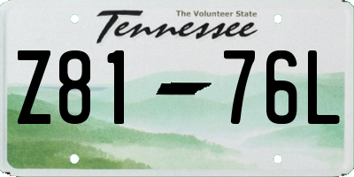TN license plate Z8176L