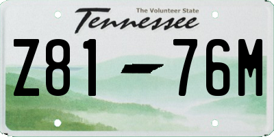 TN license plate Z8176M