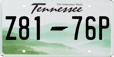 TN license plate Z8176P