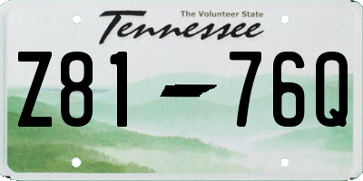 TN license plate Z8176Q